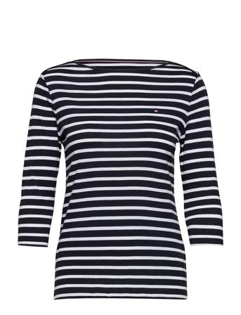 Org Co Slim Stp Boat-Nk 3/4 Slv Patterned Tommy Hilfiger