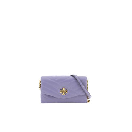 Tory Burch, chevron nappa leather kira mini bag Paars, Dames, Maat:ONE Size,leer