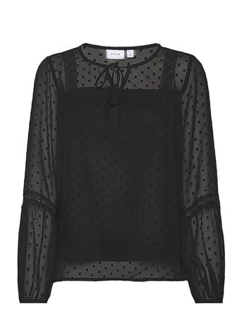 Viedee L/S Top - Noos Tops Blouses Long-sleeved Black Vila