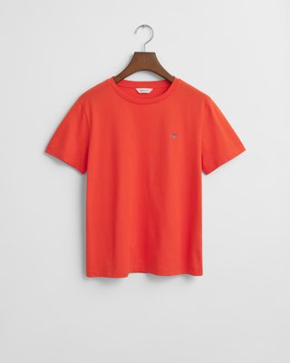 GANT - Klassisk t-skjorte med shield-logo til dame orange red