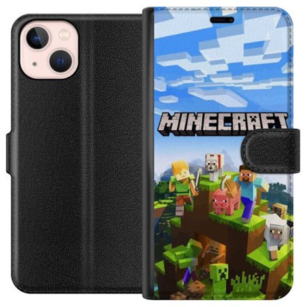 Kompatibelt Plånboksfodral till Apple Apple iPhone 13 Minecraft Creeper block pixel retro spelande