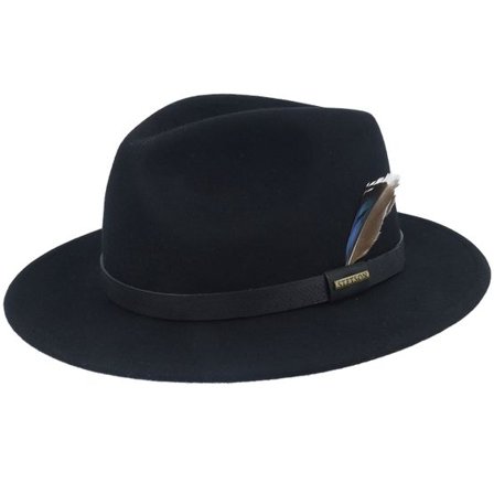 Stetson - Svart fedora Hatt - Woolfelt Black Traveller @ Hatstore