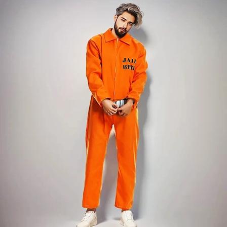 Cosplay-festdräkt jumpsuit uniform set fångekostym, orange fångekostym Halloween för män XL Men