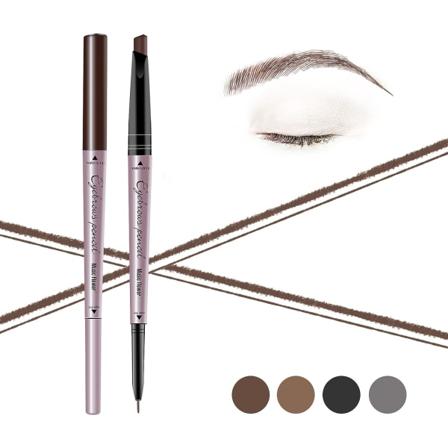 Music Flower Double Brow Pencil, Vedenkestävä Kulmakynä, Tahraamaton Pitkäkestoinen Silmämeikki, 1 Kpl, Ruskea
