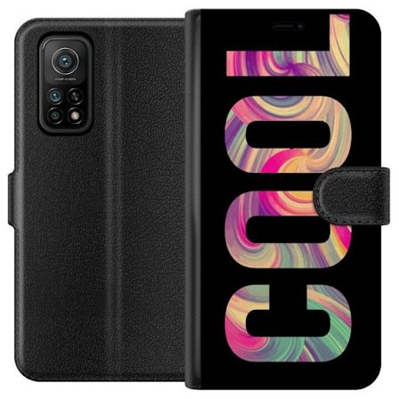 Kompatibel Tegnebogsetui til Xiaomi Xiaomi Mi 10T Pro 5G Modern typografisk kunst med ordet LOVE i flydende regnbuefarver mod sort baggrund, der skabe