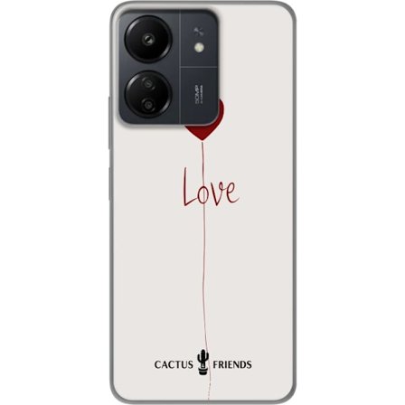 Kompatibelt Mobildeksel til Xiaomi Redmi 13C Cactus and Friends - Love Balloon Minimal