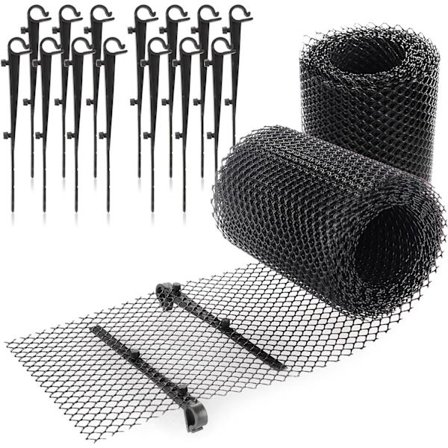 Set med 2 st 6 meter rännskydd med clips - klipp till storlek och kraftig 2 delar - antracit