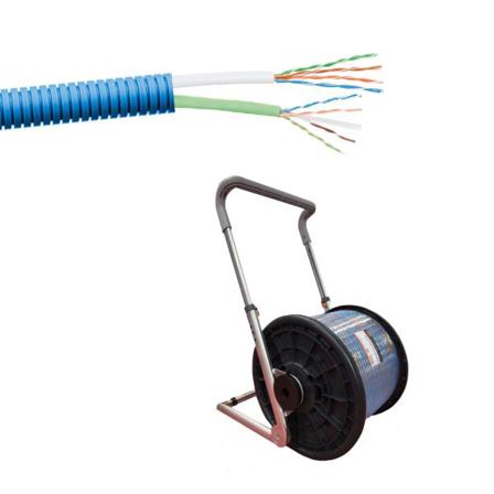 PM FLEX 2xU/UTP6 Multimediakabel forhåndslagt, 20 mm x 200 m, K6-modell, Stikkontakter & kabler