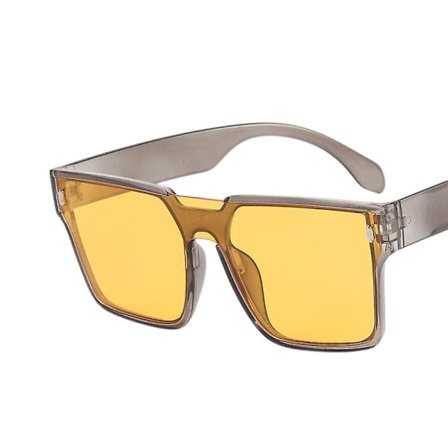 Överdimensionerade fyrkantiga solglasögon Fashion Polarized Sunglasses Män/Kvinnor Retro Solglasögon Fiske Körning Vandring Golf 100% UV-skydd (Gul 