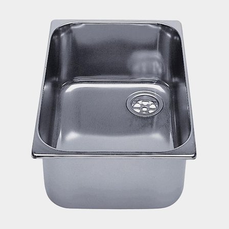 Fregadero barco, rectangular, 355 x 260 mm, acero inoxidable, plata