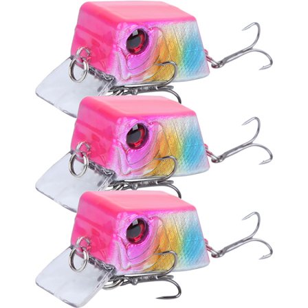 3 stk. Cube Mini Agn Kunstig Fisk Lokkemad Fiskegrej Værktøj med Skarpe Kroge 4#