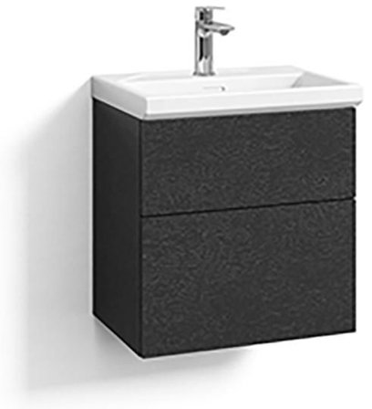 Svedbergs U18511-T Tvättställsskåp 50 cm, 2 lådor Svart ek, Badrum