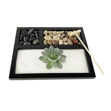 3 Galler Succulent Växt Sten Sandplatta Skrivbordsdekoration Zen Trädgård Sand För Hem Andlig Buddha Rökelsebrännare