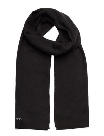 Essential Knit Scarf 30X180 Accessories Scarves Winter Scarves Svart Calvin Klein