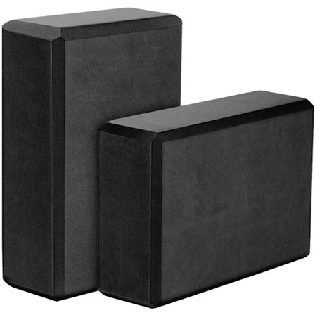 Yoga Blocks Sæt med 2, 23X15X7.6cm Høj Densitet EVA Skum Træningsklodser, Miljøvenlig og Letvægt, Sort