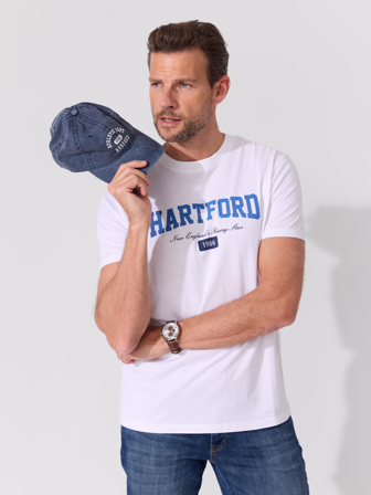 MATCH - Hartford t-skjorte - Redford - Str. M - Herre - T-skjorter & Piqué - Hvit - 100% bomull