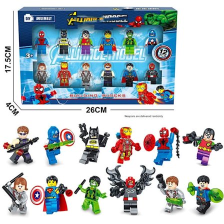 12 stk. superheltefigurer, spil merchandise julefødselsdagsgaver