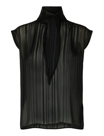Slfmargrethe Sl Tie Top Ex Black Selected