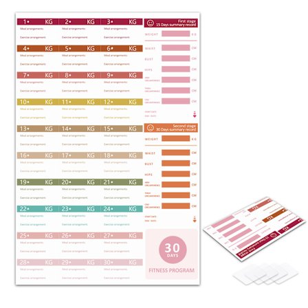 Planleggingstavler - Med dobbeltsidig tape - Farge - 51,5 x 74,2 cm - Sammenleggbar - Daglig planlegger - Oppgaveplaner - Måltids- og treningsplaner -