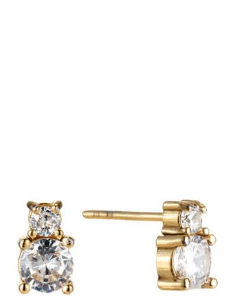 Double Crystal Earring Accessories Jewellery Earrings Studs Guld By Jolima