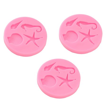 3 stk. Marine tema silikonform DIY flerbruks matvarekvalitet fondant silikonform for kakebutikk
