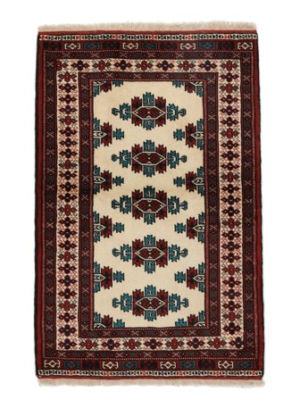 Turkaman Rug Hand Knotted 85X128 Black/Orange Persia/Iran