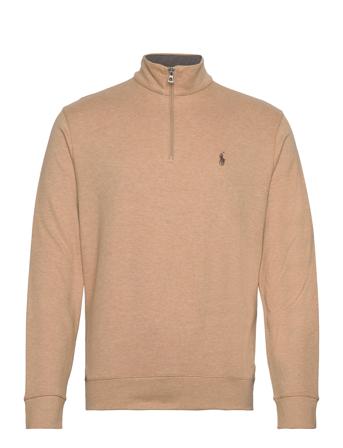 Luxury Jersey Quarter-Zip Pullover Tops Sweat-shirts & Hoodies Sweat-shirts Beige Polo Ralph Lauren