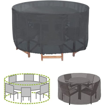 Puutarhapöydän suojus, vedenpitävä pressukankaasta valmistettu suojapeite puutarhakalusteille ja talvisuojaukseen (120 x 75 cm)