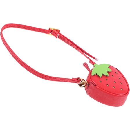 Jordgubbsformad Crossbody-väska för Dockor 1/12 1/8 Babydocka Tillbehörsset
