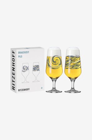 Ritzenhoff - Pilsner Brauchzeit 2-pak NO.2 - Transparent - Ølglas - Fra Homeroom