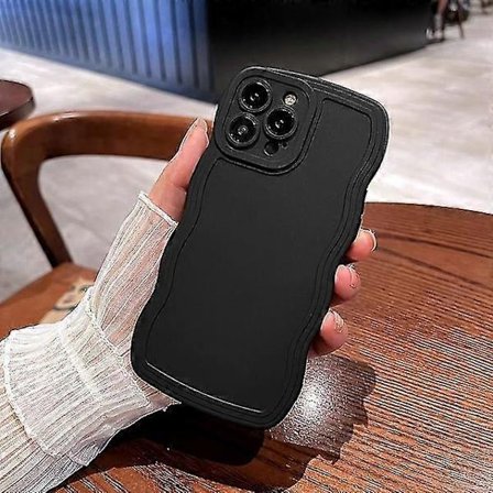 Sött Godis Lockigt Vågigt Telefonskal För Kompatibel med iPhone 14 13 12 Pro Max Plus S... Svart