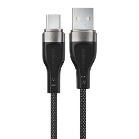 Acefast C11-04 USB-A - USB-C 3A kaapeli 1.2m magneettipunos - musta