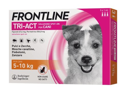 Frontline Tri-Act Spot-On Cani 5-10kg 3x1ml Soluzione efficace
