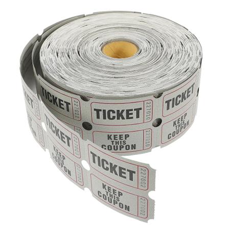 1 Rulle Lotteribiljetter för Evenemang, Aktivitetskuponger, Nöjesparkbiljetter, Multifunktionella Biljetter Light Grey 12.5X12.5X5CM