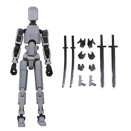 T13 Actionfigur, Titan 13 Actionfigur, Robot Actionfigur, 3D Printet Actionfigur, 50% Rabat grey