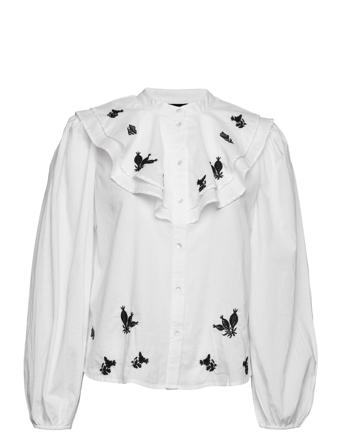 Sljennie Blouse Ls Bluse Langermet Hvit Soaked In Luxury