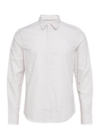 Ls Subtle Check Lightweight Flannel Shirt - Slim Fit Skjorta Casual Vit Timberland