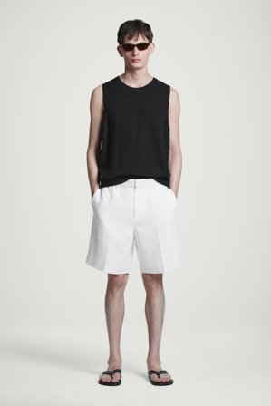COS Homme Short Taille Élastiquée En Lin in Blanc