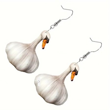 Garlic Duck Hängande Örhängen för Kvinnor Resin Kreativa Anka Drop Dangle Örhänge