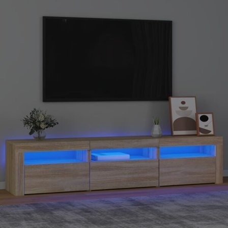 vidaXL Tv-bänk med LED-belysning sonoma ek 180x35x40 cm