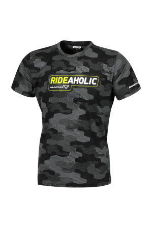 T-Shirt Macna Dazzle Rideaholic Schwarz/Grau/Fluo Gelb XL