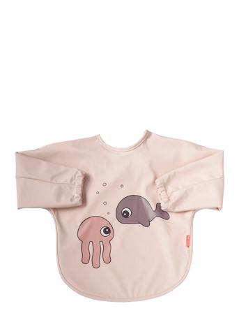 Sleeved Bib 6-18M Sea Friends Home Meal Time Bibs Long Sleeve Bib Rosa D By Deer*Betinget Tilbud