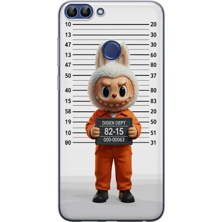 Kompatibelt Mobildeksel til Huawei Huawei P smart Søt tegnet kaninfigur i fengselsklær med fangenummer mot bakgrunn med lengdemåling