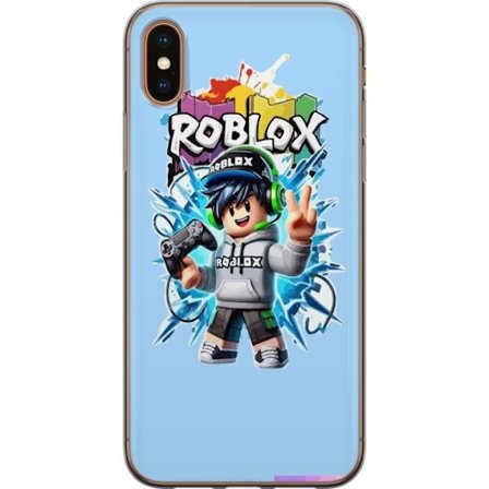 Kompatibelt Mobilskal till Apple Apple iPhone XS Färgstark Roblox-karaktär med handkontroll och energifylld splash art design, perfekt för barnrum