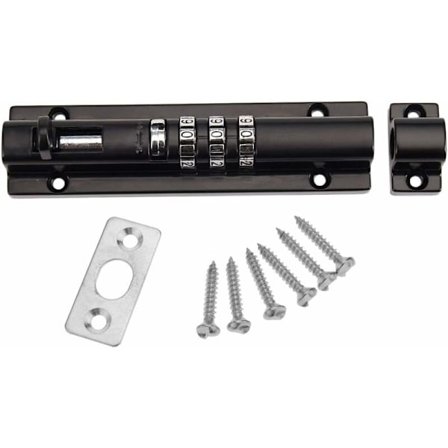 Mekanisk kodlås Nyckellöst kombinationslås Grindlås Fästskruvar för skåp Trädgård Garage Svart