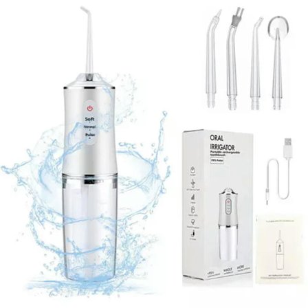 Oral Irrigator Vanntett Elektrisk Tannvask Munnstykke Tannrenser Hvit