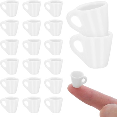 Dukkehus Mini Kaffekopper, Miniaturer Krus Kopper Tekopper, 20 stk