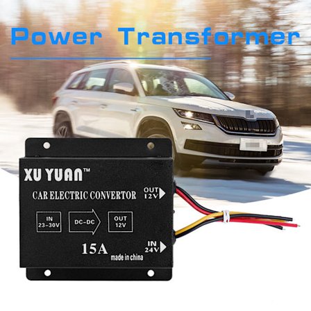Bil Lastbil 15A 180W DC 24V till 12V Strömkonverterare Elektrisk Spänningsreducerare Steg ned Transformator