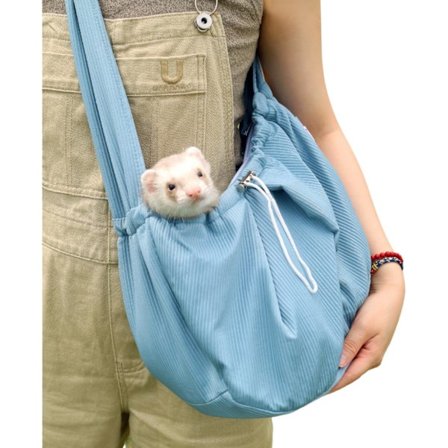 Blå Kæledyrsbæretaske Skuldertaske Crossbody Rejse Slynge Blød Lille Dyre Bonding Pose Front Rygsæk til Hvalp