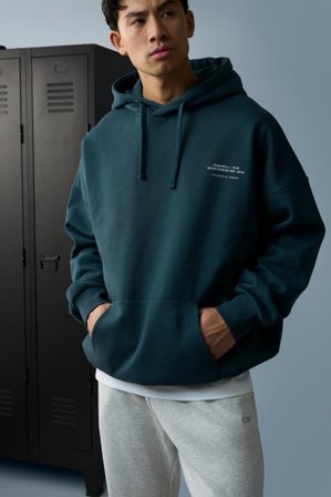 ICANIWILL - Everyday Relaxed Hoodie Print M Dark Dusty Teal - Heren - sportkleding van ICIW